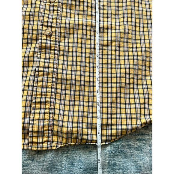 Carhartt Yellow Plaid Short Sleeve Button Down Pocket Tee Large - Picture 5 of 5